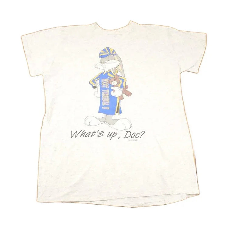 Vintage 1993 West Virginia University Bugs Bunny Looney Tunes Collegiate Sleep Shirt Men's XXL from propervintagecanada