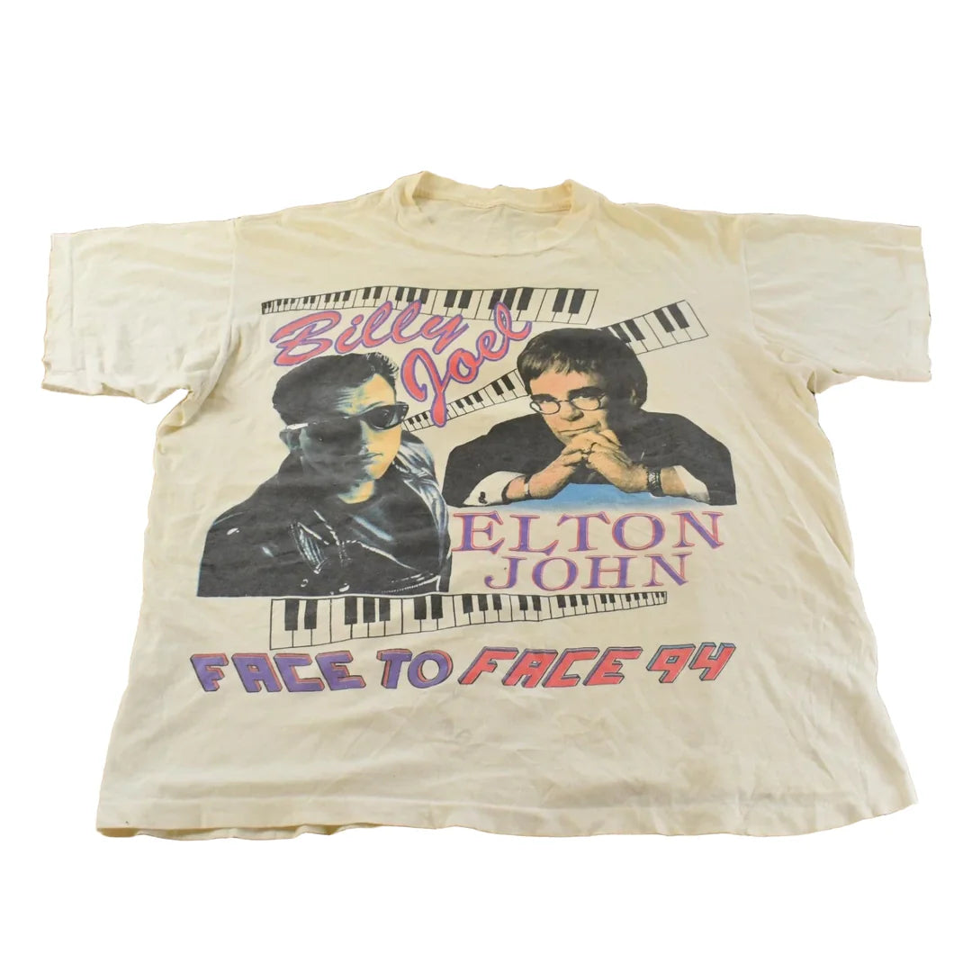 Vintage 1994 Billy Joel & Elton John Face to Face Tour Band T-Shirt Men's XL from propervintagecanada