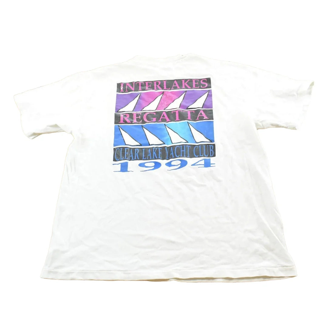 Vintage 1994 Clear Lake Yacht Club Sailing Souvenir T-Shirt Mens M from propervintagecanada