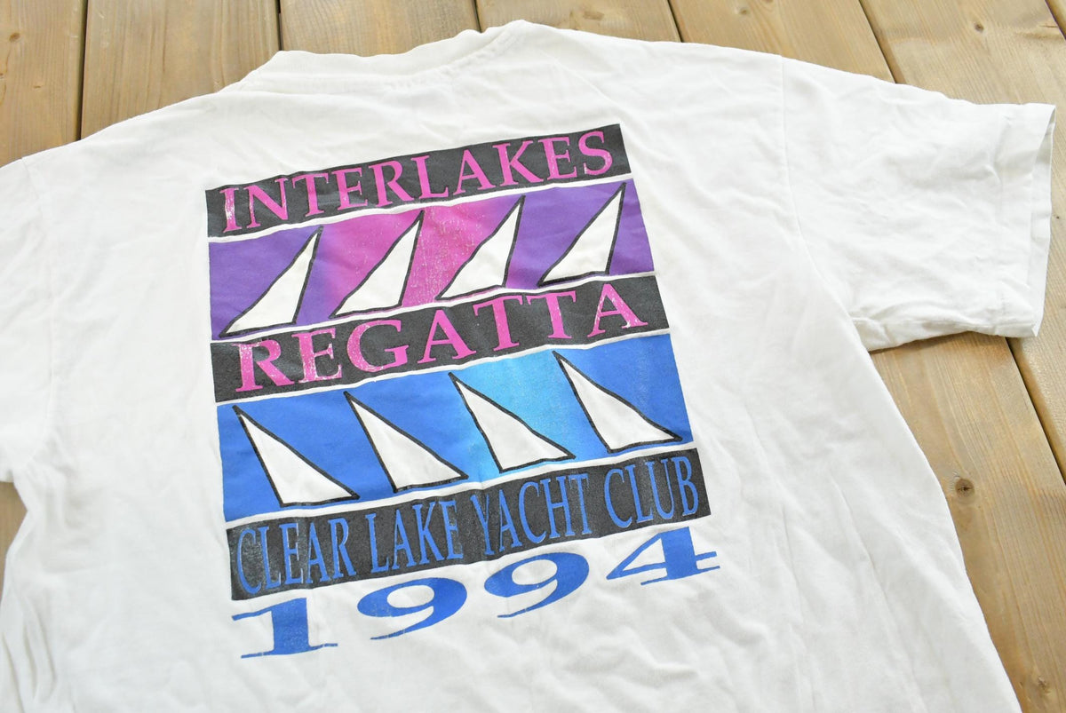 Vintage 1994 Clear Lake Yacht Club Sailing Souvenir T-Shirt Mens M from propervintagecanada