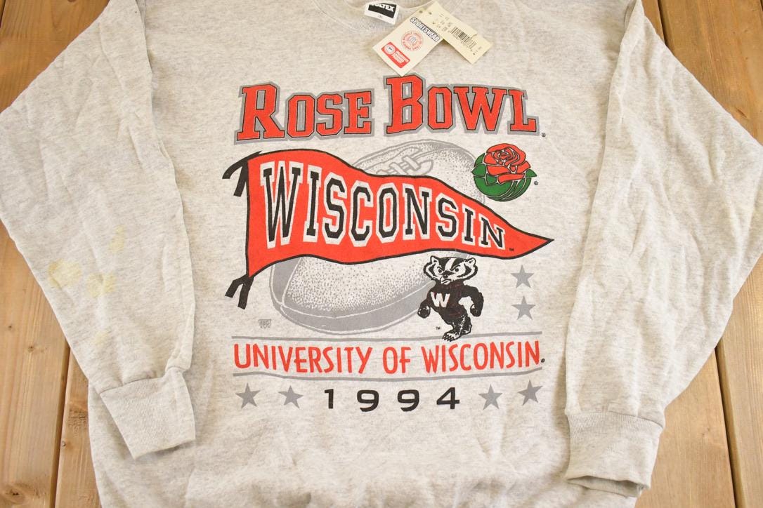 Vintage 1994 Deadstock Wisconsin Badgers Crewneck Sweatshirt Men's L from propervintagecanada