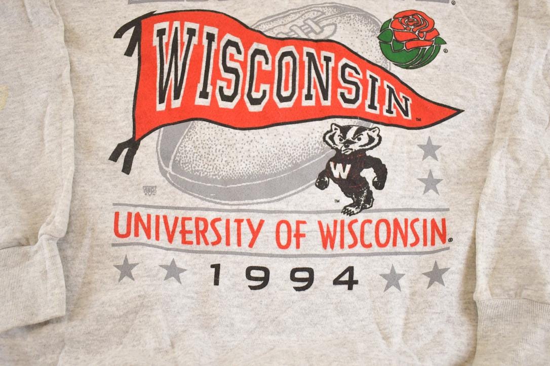 Vintage 1994 Deadstock Wisconsin Badgers Crewneck Sweatshirt Men's L from propervintagecanada