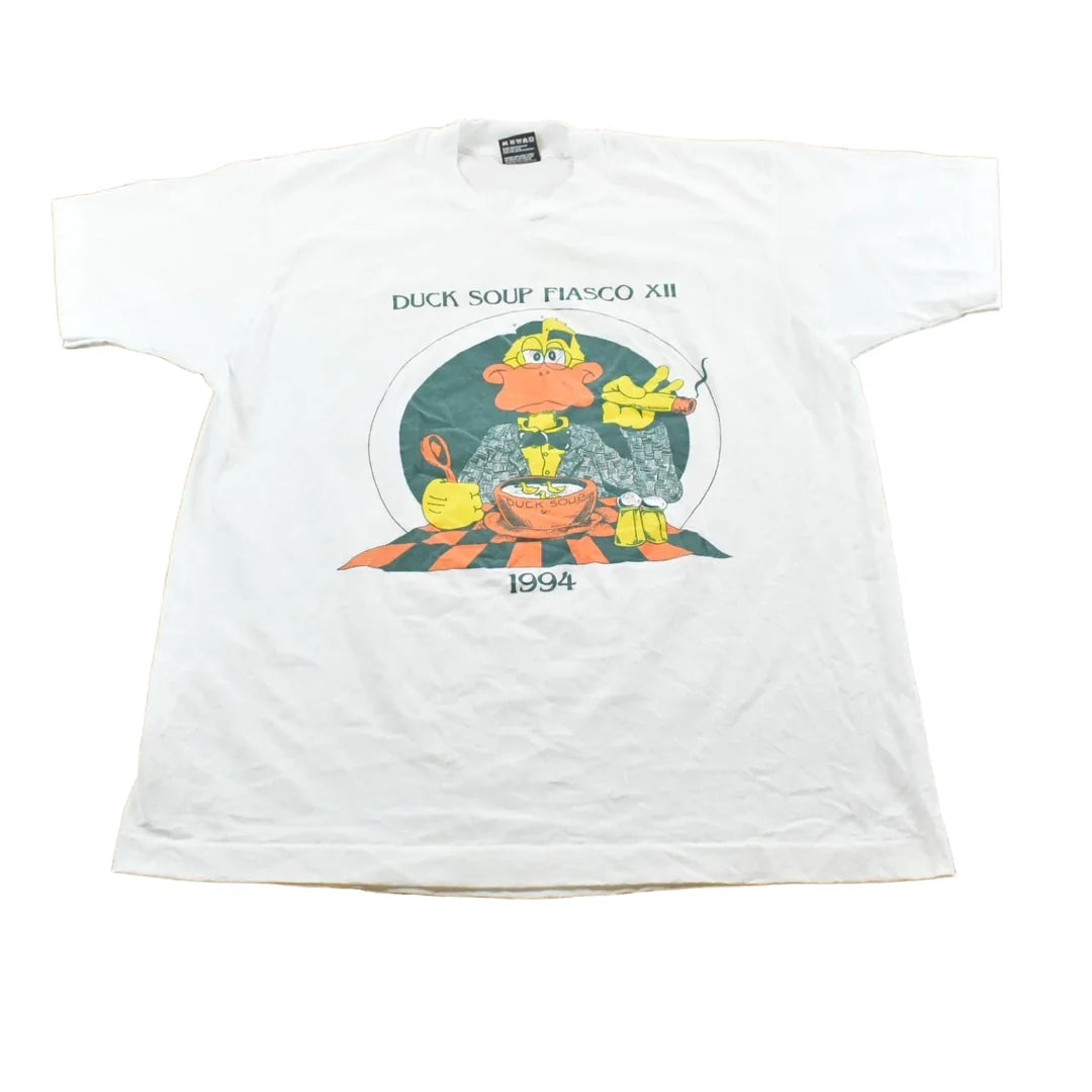 Vintage 1994 Duck Soup Fiasco 12 Funny Parody T-Shirt Men's M from propervintagecanada