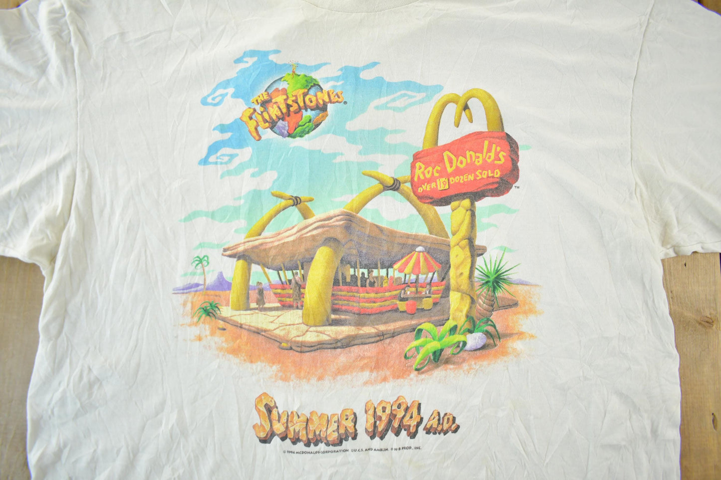 Vintage 1994 Flintstones McDonalds Graphic T-Shirt Men's XL from propervintagecanada