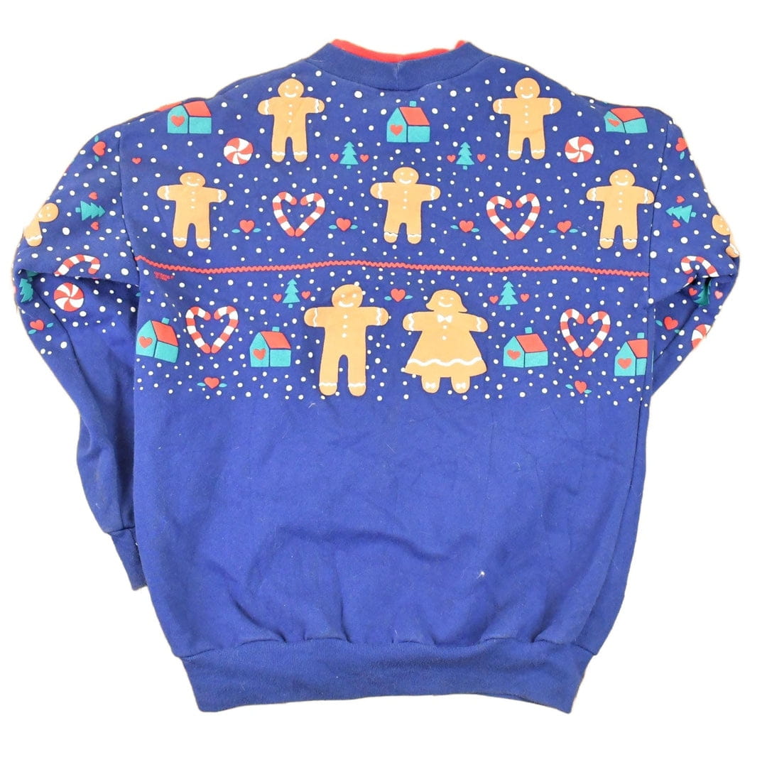 Vintage 1994 Gingerbread Man AOP Double Collar Christmas Graphic Print Crewneck Sweatshirt Women's S from propervintagecanada