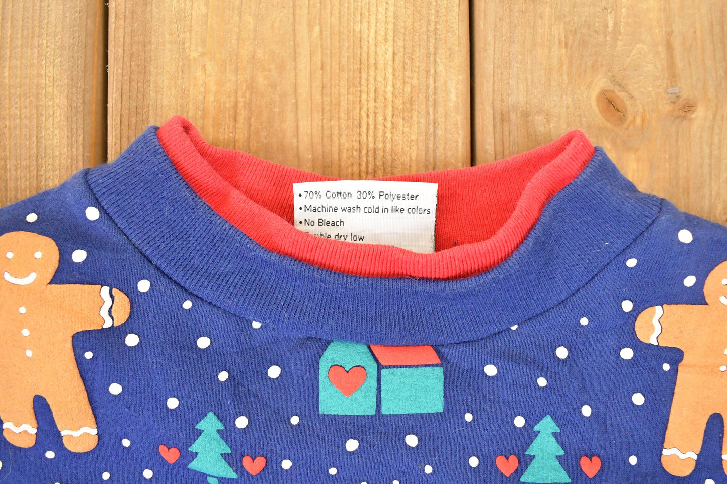 Vintage 1994 Gingerbread Man AOP Double Collar Christmas Graphic Print Crewneck Sweatshirt Women's S from propervintagecanada