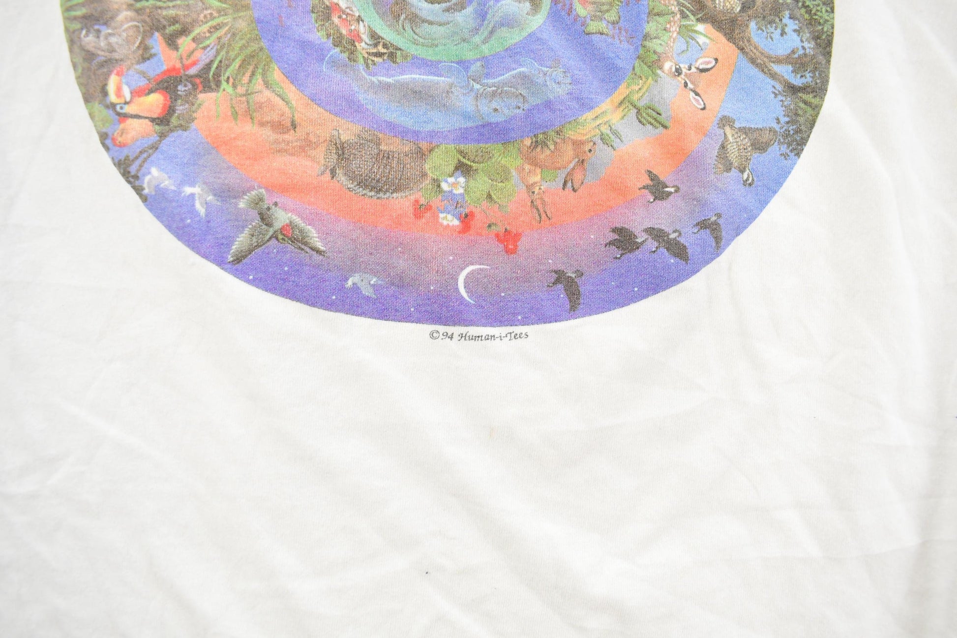 Vintage 1994 Human-I-Tees Circle Of Life Environmentalist Long Sleeve T-Shirt Men's XL from propervintagecanada