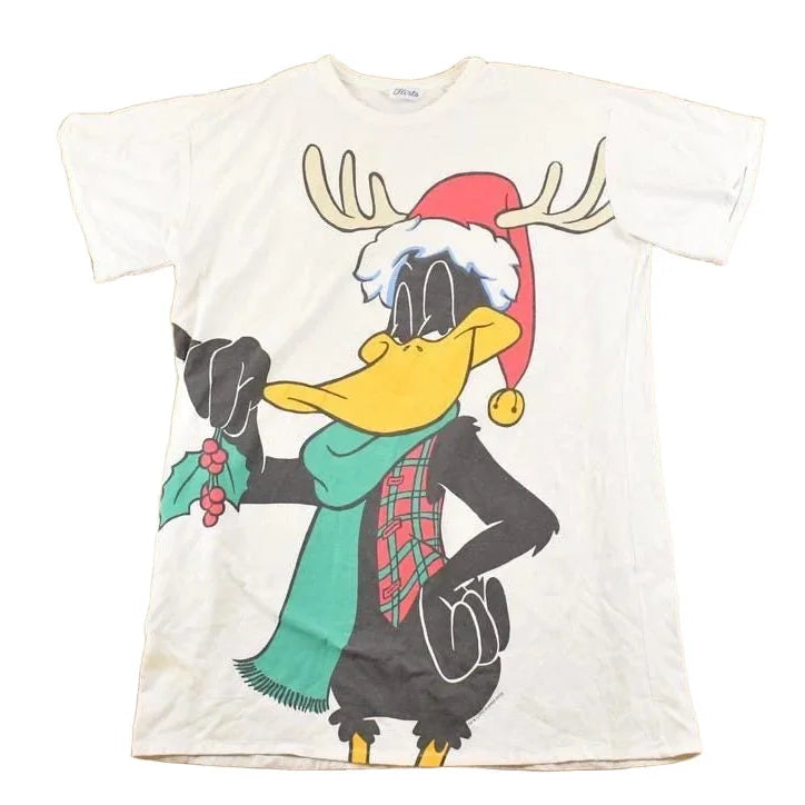Vintage 1994 Looney Tunes Daffy Duck Christmas Shirt Womens L from propervintagecanada