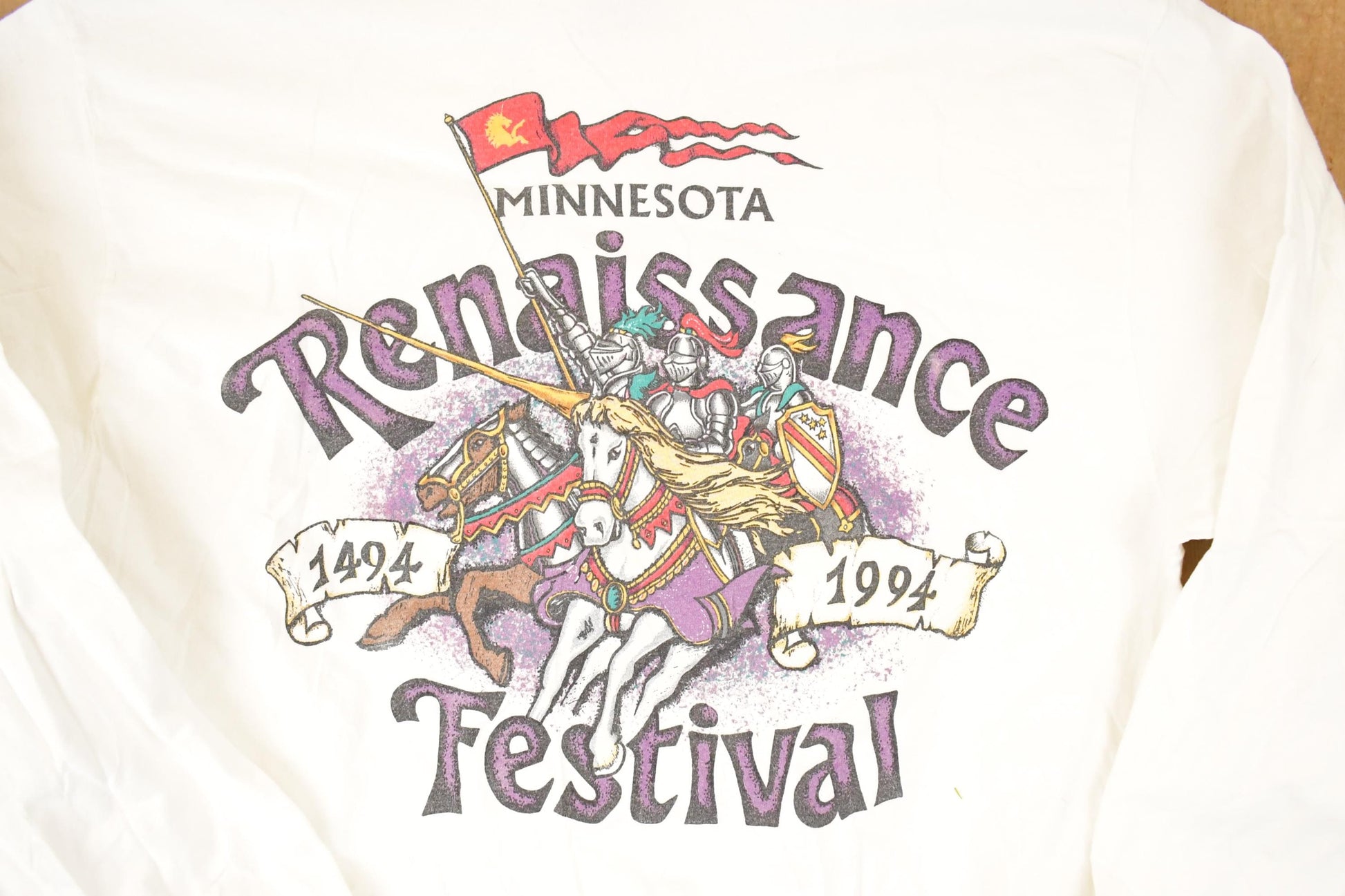 Vintage 1994 Minnesota Renaissance Festival Graphic Print Crewneck Shirt Men's M from propervintagecanada