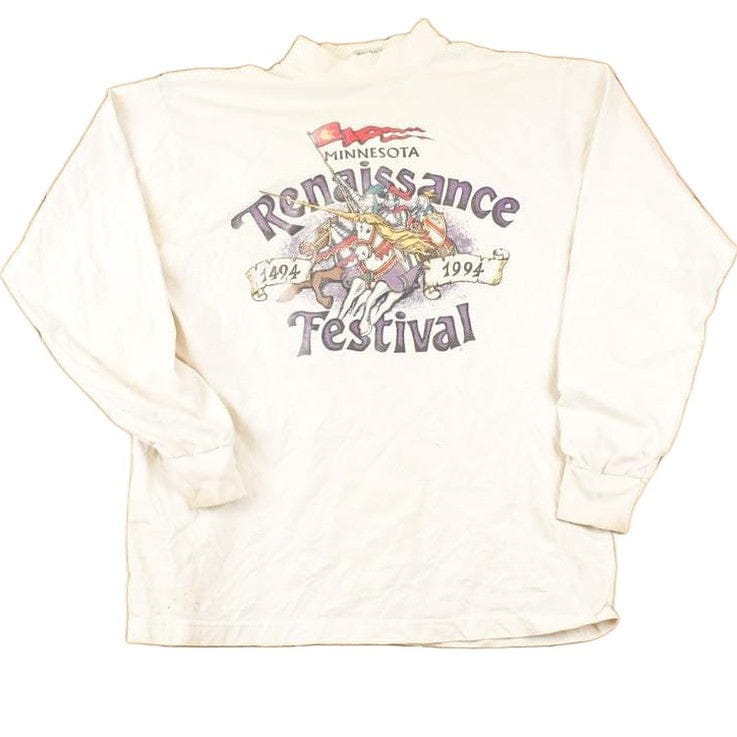 Vintage 1994 Minnesota Renaissance Festival Graphic Print Mock Neck Shirt Men's L from propervintagecanada
