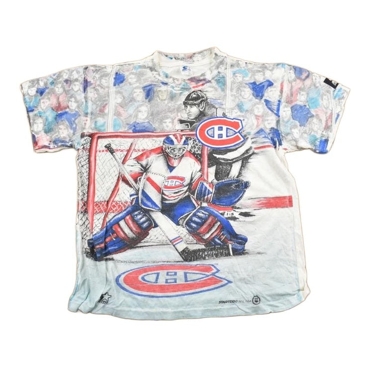 Vintage 1994 Montreal Canadiens NHL All Over Print Graphic T-Shirt Men's Medium from propervintagecanada