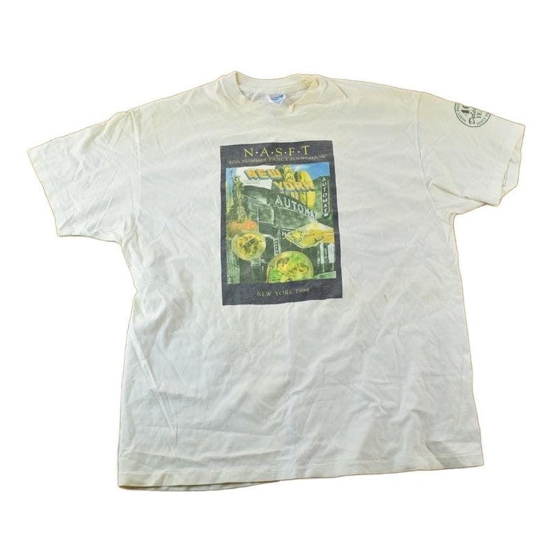 Vintage 1994 NASFT New York Fancy Food Show Souvenir Single Stitch Graphic Print T-Shirt Men's XL from propervintagecanada