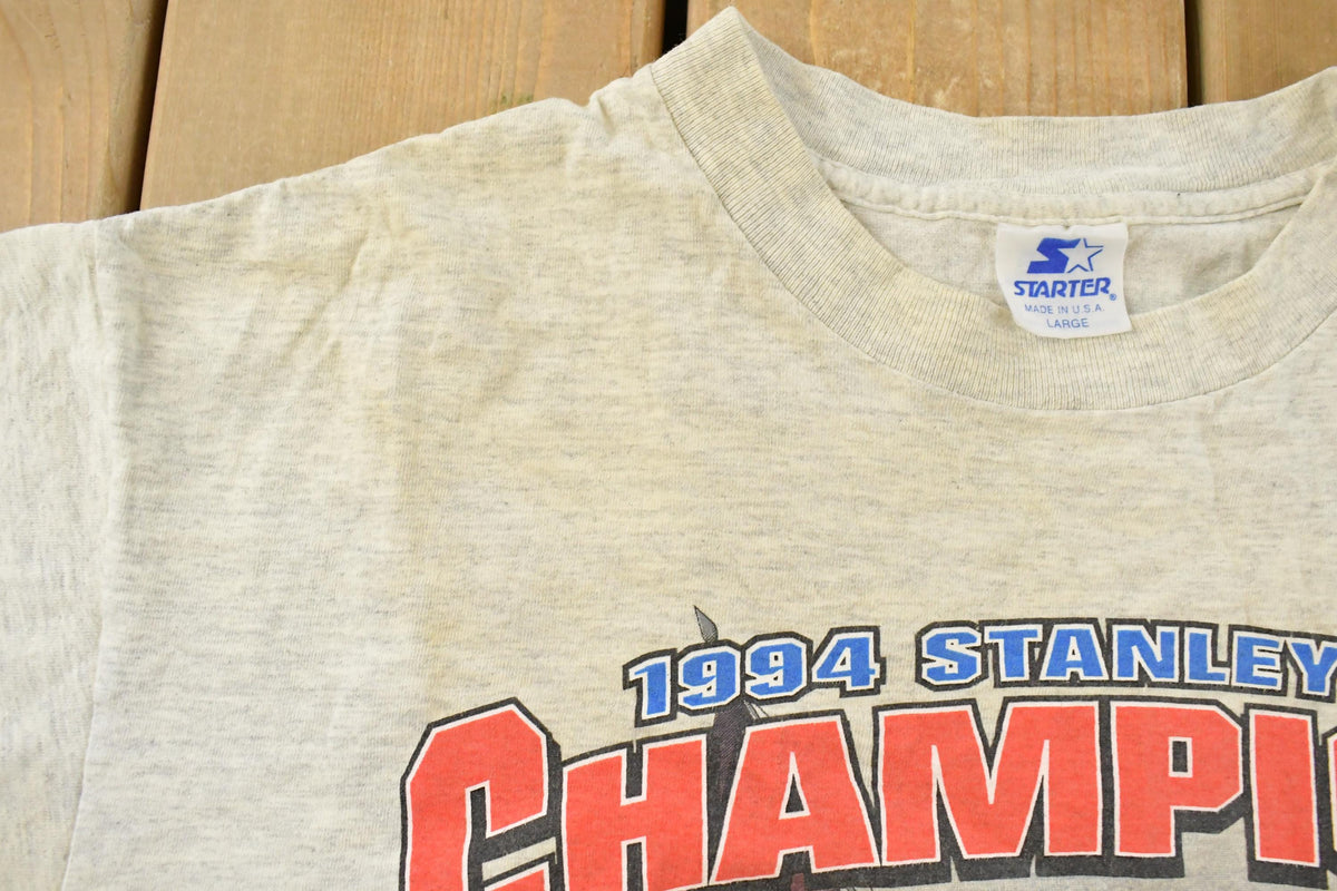 Vintage 1994 New York Rangers NHL Starter Stanley Cup Champions T-Shirt Men's Large from propervintagecanada