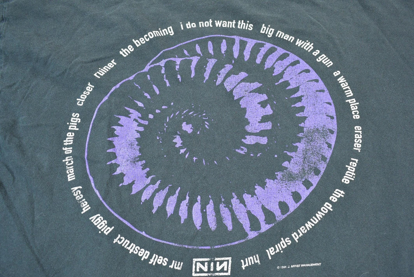 Vintage 1994 Nine Inch Nails The Downward Spiral Tour T-Shirt from propervintagecanada