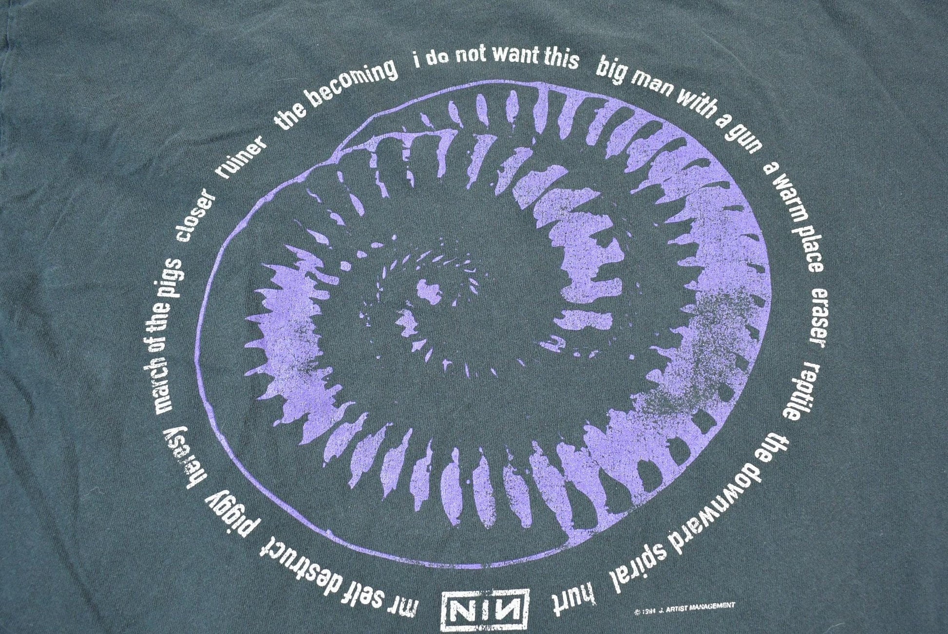 Vintage 1994 Nine Inch Nails The Downward Spiral Tour T-Shirt from propervintagecanada