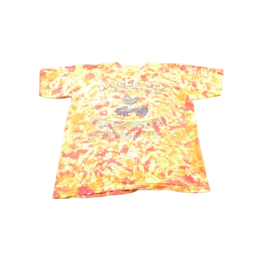 Vintage 1994 Not Fade Away Woodstock Music Festival Tie Dye T-shirt Mens XL from propervintagecanada
