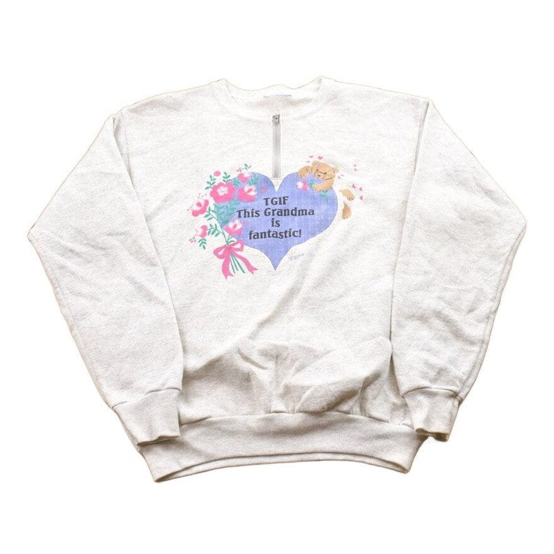 Vintage 1994 TGIF Grandma Quarter Zip Crewneck Sweater Men's Small from propervintagecanada