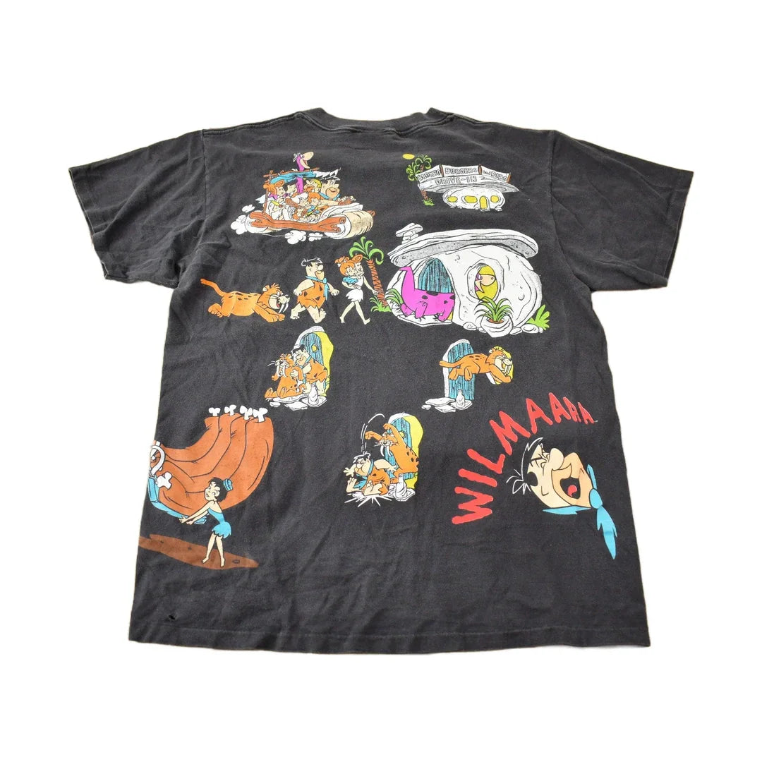 Vintage 1994 The Flintstones Cartoon All Over Print AOP Graphic T-Shirt Men's Large from propervintagecanada
