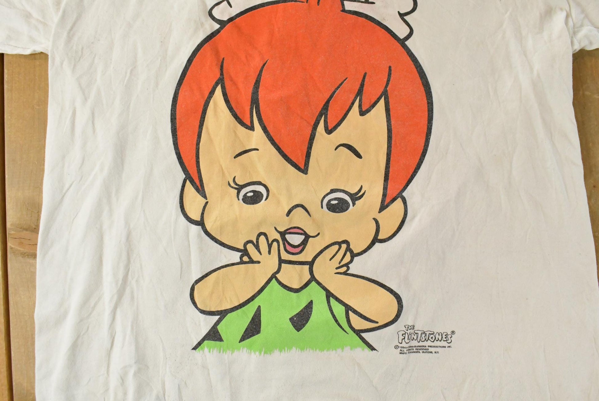 Vintage 1994 The Flintstones Pebbles Cartoon Graphic T-Shirt Men's XL / 90s Graphic Tee / TV Promo Tee / Single Stitch from propervintagecanada