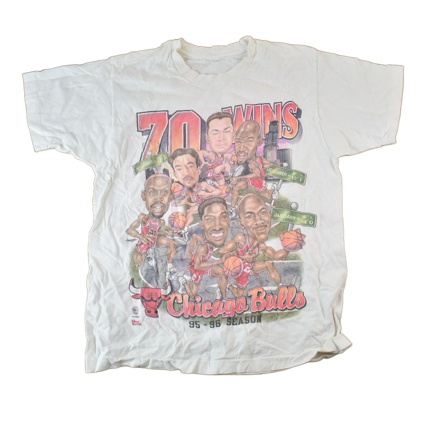 Vintage 1995 1996 Chicago Bulls NBA Graphic T-Shirt / NBA Basketball / 90s Streetwear / Sportswear / Bulls Tee from propervintagecanada