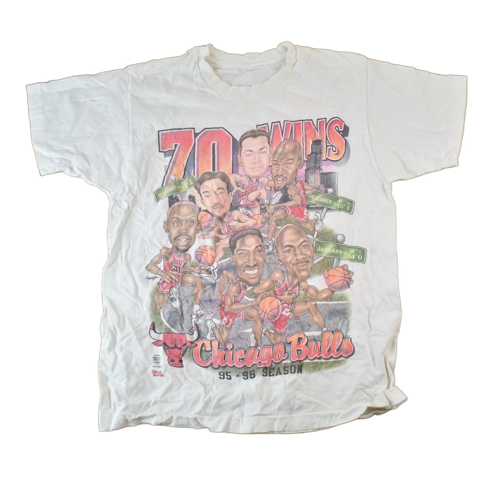 Vintage 1995 1996 Chicago Bulls NBA Graphic T-Shirt / NBA Basketball / 90s Streetwear / Sportswear / Bulls Tee from propervintagecanada