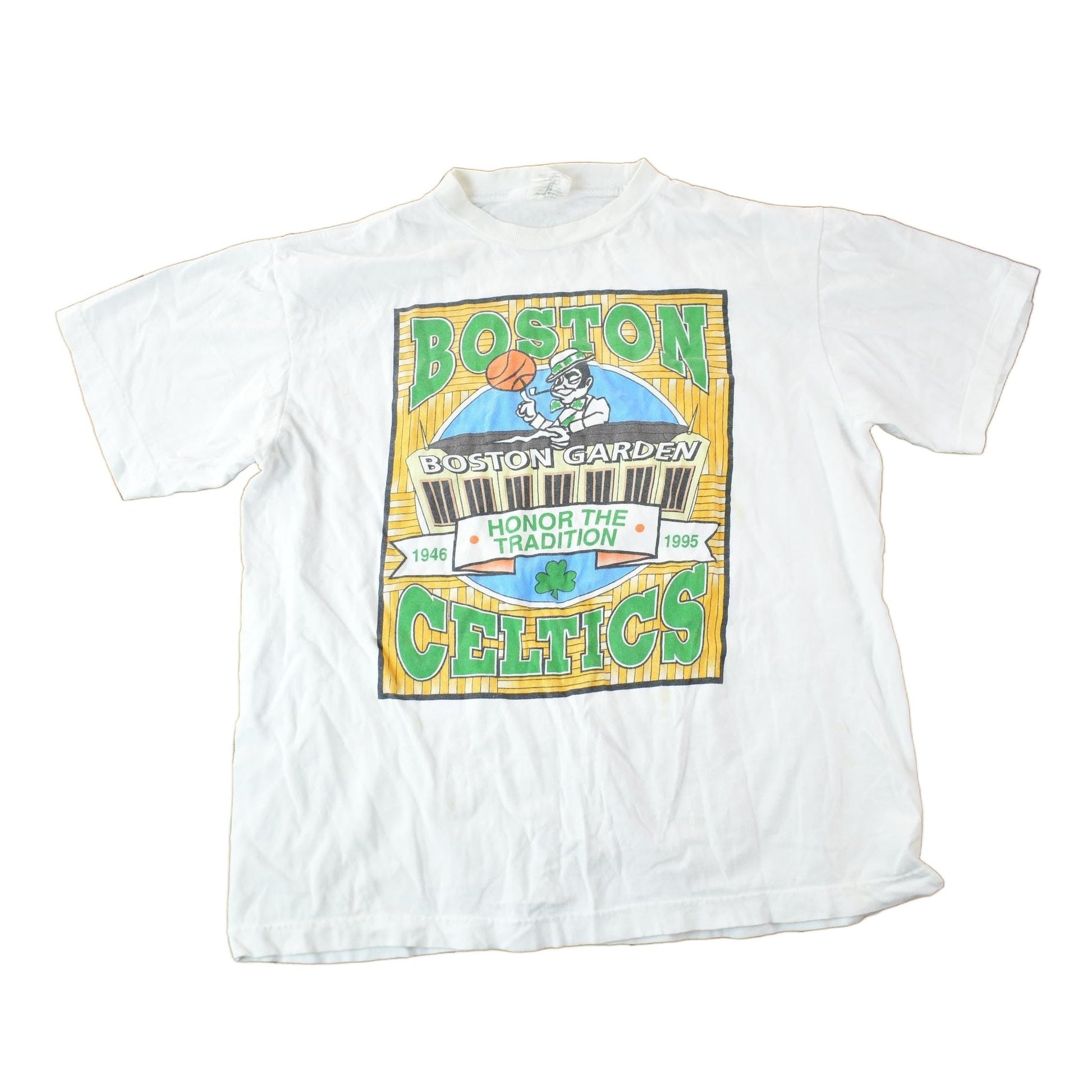 Vintage 1995 Boston Celtics Boston Garden NBA Basketball Graphic T-Shirt / Made In USA / Size XL / Celtics Tee from propervintagecanada