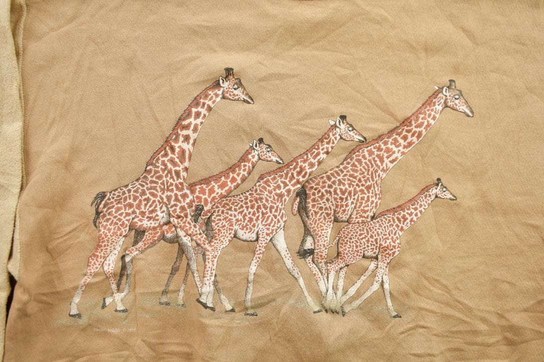 Vintage 1995 Giraffe Graphic Crewneck Sweatshirt Men's XL from propervintagecanada