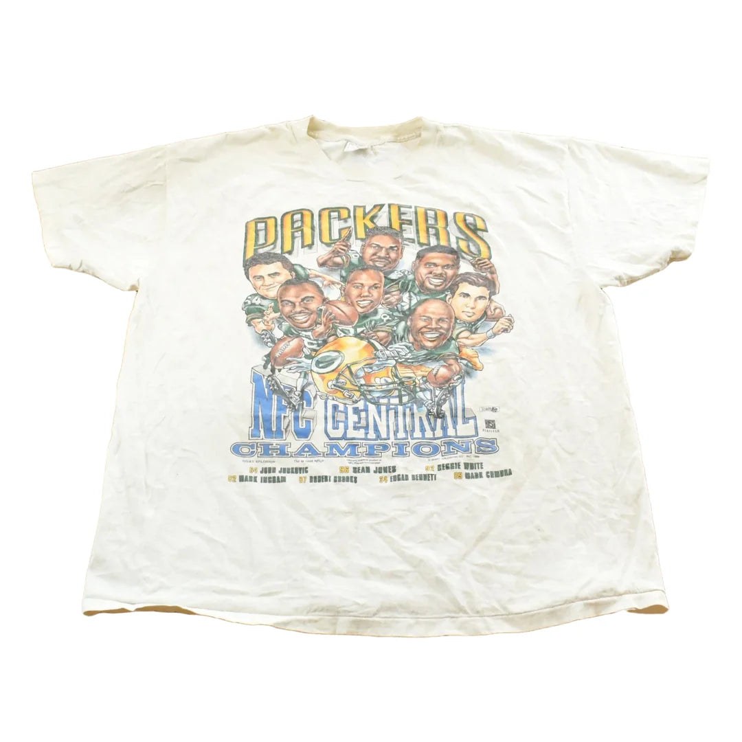 Vintage 1995 Green Bay Packers Caricature NFL T-Shirt Mens XL from propervintagecanada