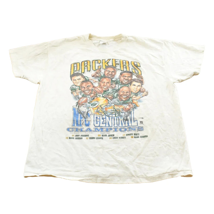 Vintage 1995 Green Bay Packers Caricature NFL T-Shirt Mens XL from propervintagecanada