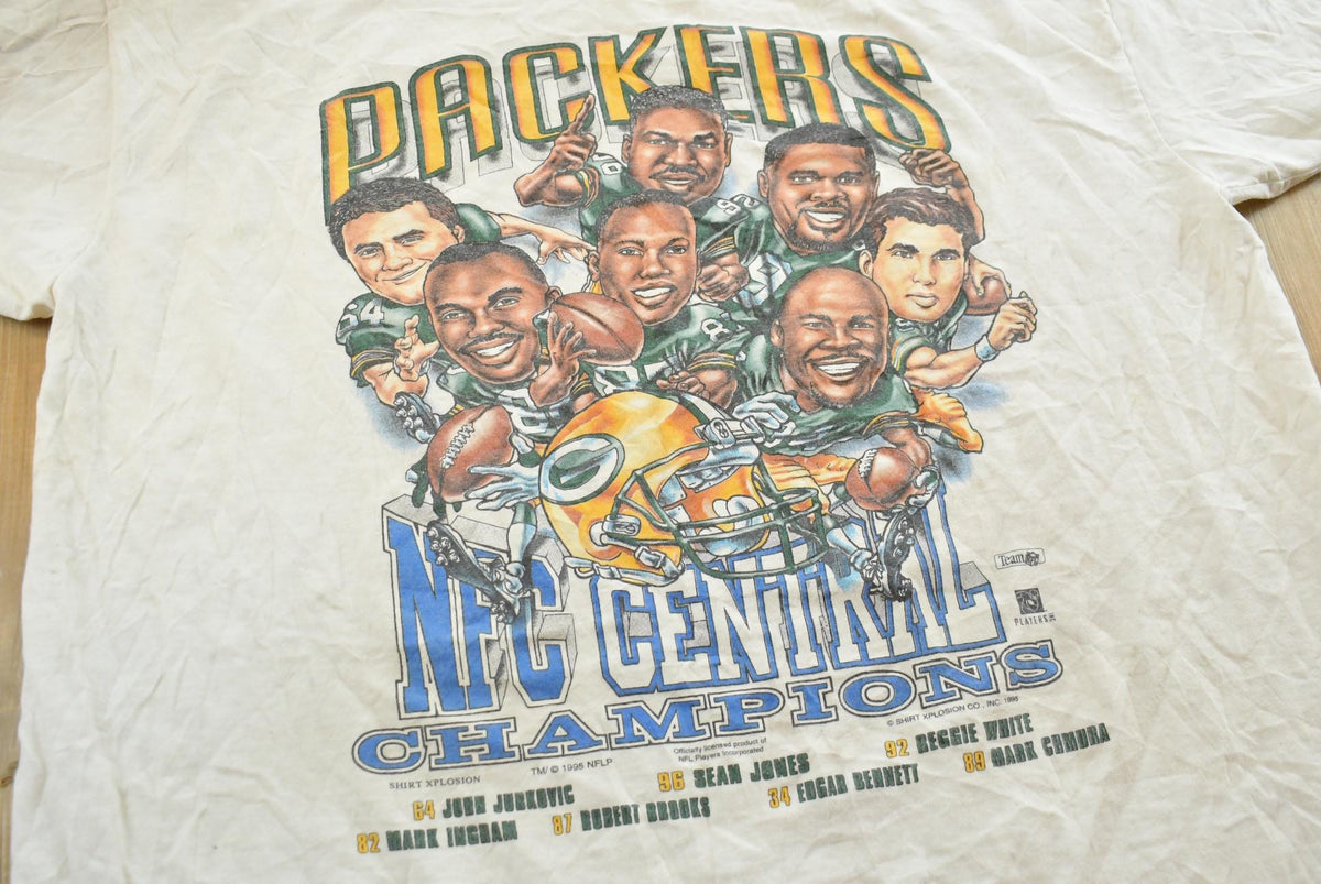 Vintage 1995 Green Bay Packers Caricature NFL T-Shirt Mens XL from propervintagecanada