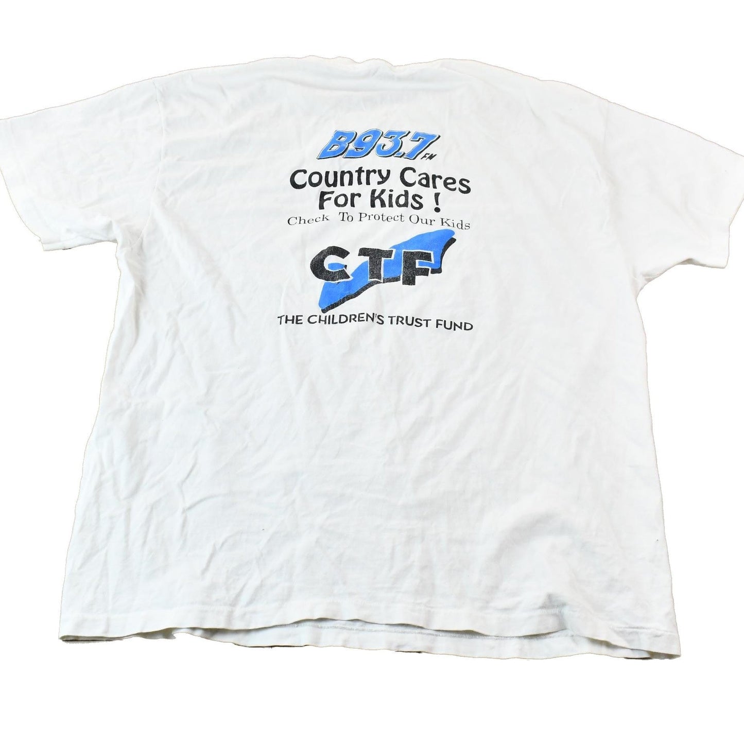 Vintage 1995 Greenville South Carolina B93.7 Children's Trust Fund Single Stitch Graphic T-Shirt Men's Large from propervintagecanada