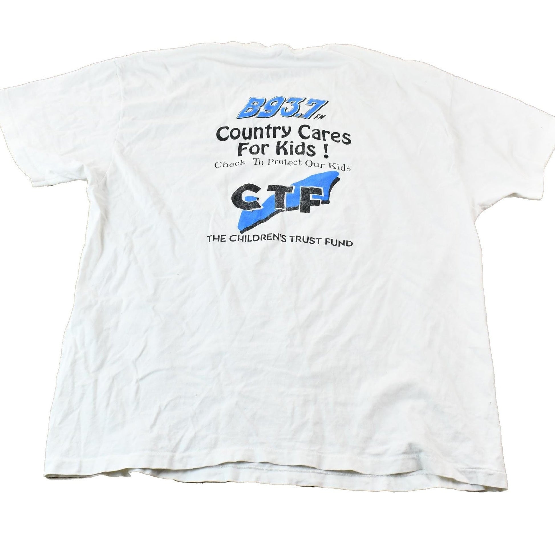 Vintage 1995 Greenville South Carolina B93.7 Children's Trust Fund Single Stitch Graphic T-Shirt Men's Large from propervintagecanada