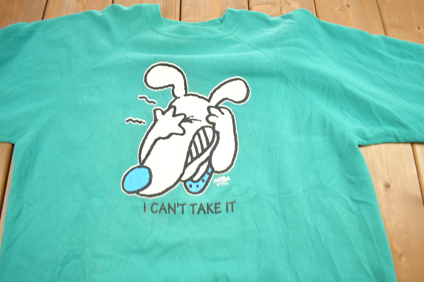 Vintage 1995 "I Can't Take It" Dog Graphic Crewneck Sweatshirt Men's XL from propervintagecanada