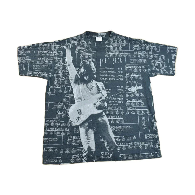 Vintage 1995 Jeff Beck Anthology All Of Over Print Band Tee Men's XL from propervintagecanada
