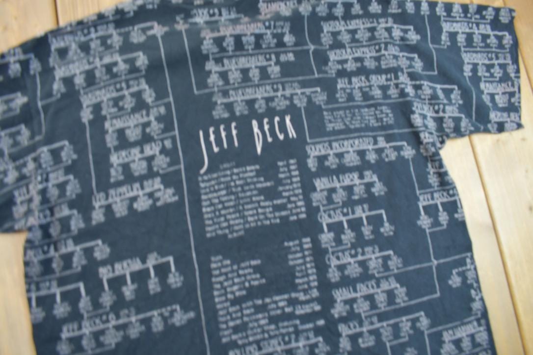 Vintage 1995 Jeff Beck Anthology All Of Over Print Band Tee Men's XL from propervintagecanada