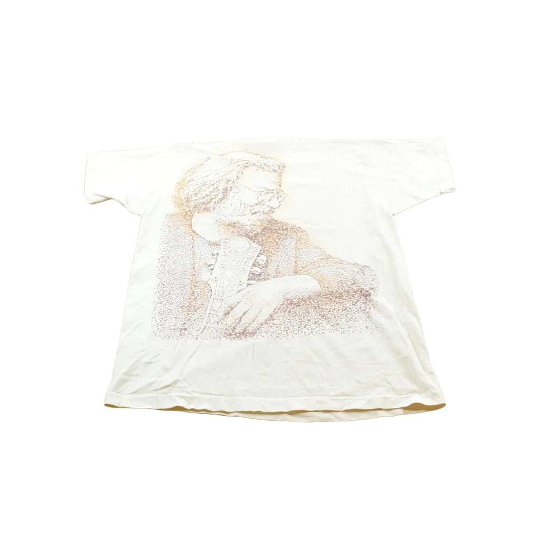 Vintage 1995 Jerry Garcia RIP All Over Print Graphic T-Shirt Mens XL from propervintagecanada