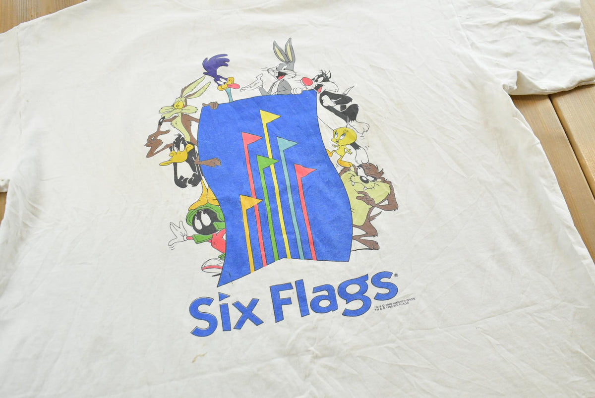 Vintage 1995 Looney Tunes Six Flags Graphic T Shirt Mens 2XL from propervintagecanada
