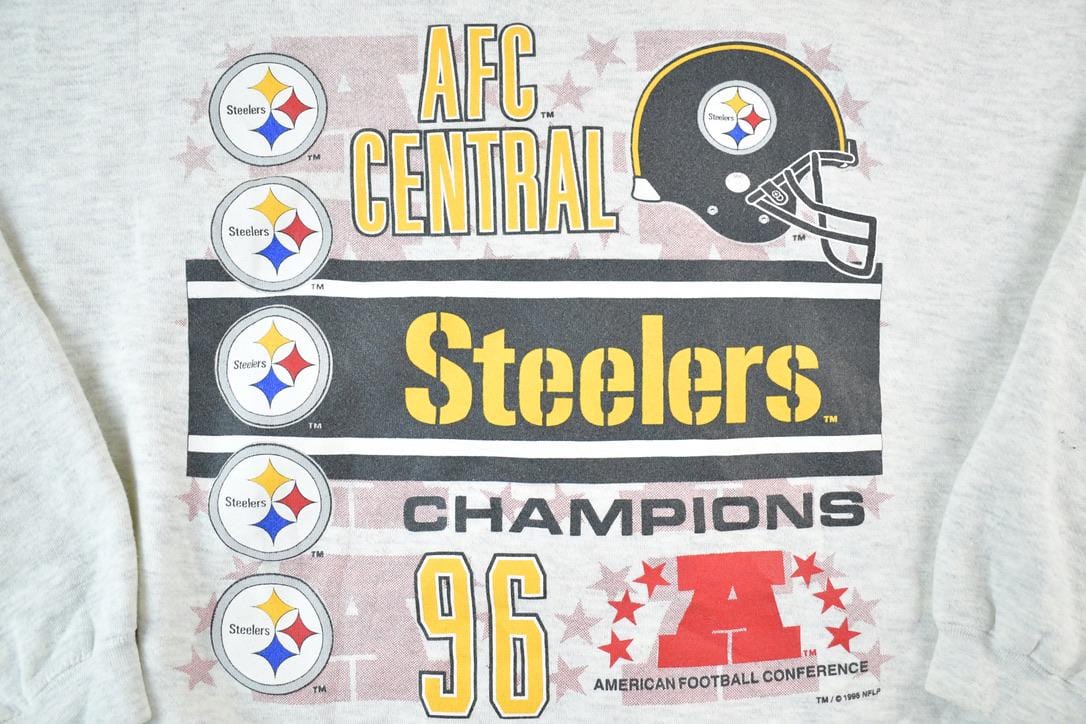 Vintage 1995 Pittsburgh Steelers NFL AFC Crewneck Sweatshirt Mens L