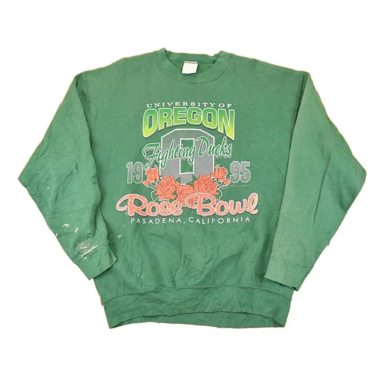 Vintage 1995 Rose Bowl Fighting Ducks University Crewneck Sweater Mens L from propervintagecanada