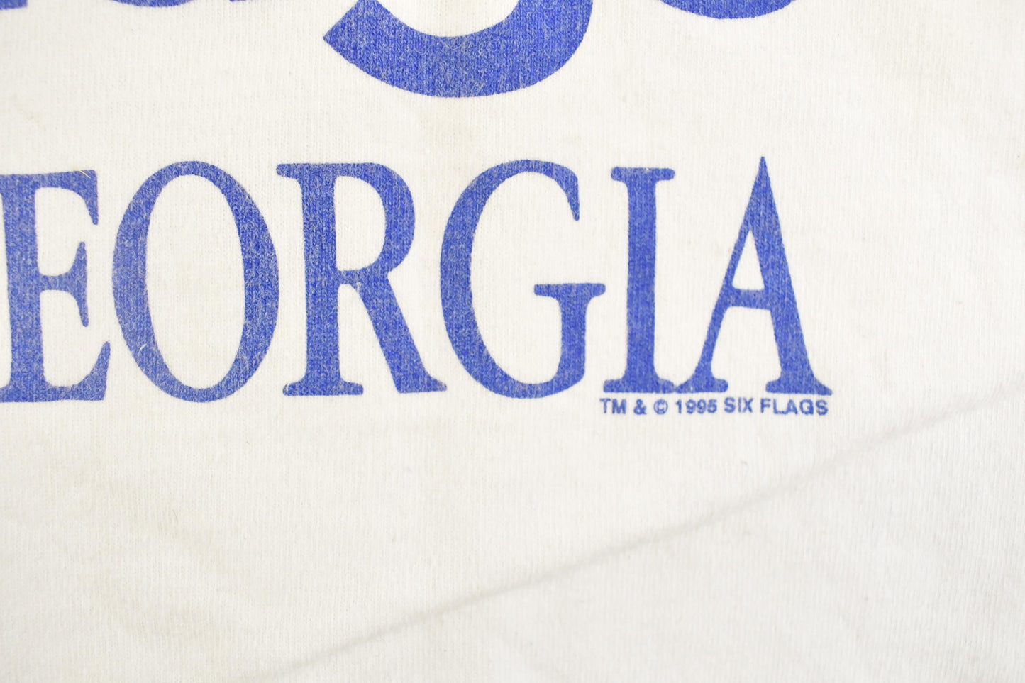 Vintage 1995 Six Flags Georgia Souvenir Travel T-Shirt Men's XL from propervintagecanada