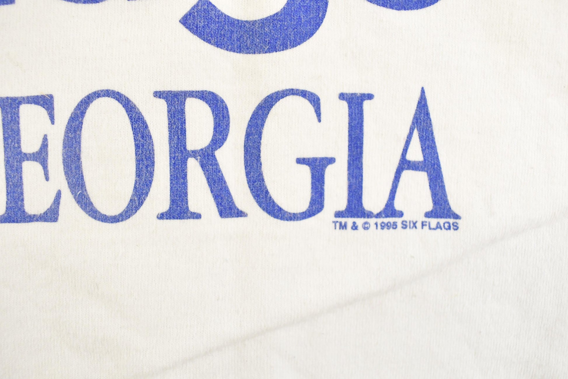 Vintage 1995 Six Flags Georgia Souvenir Travel T-Shirt Men's XL from propervintagecanada