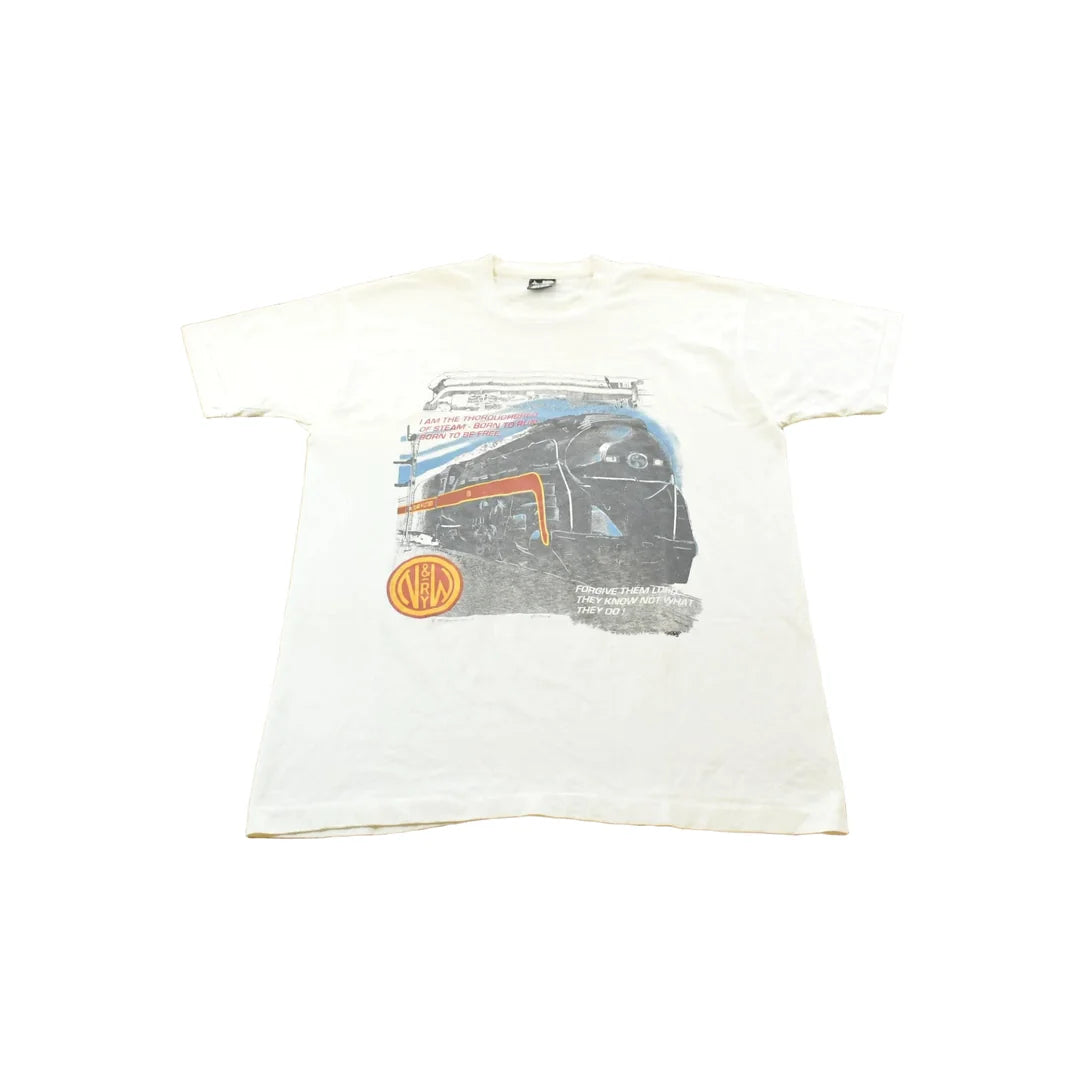 Vintage 1995 Steam Train Single Stitch T-Shirt Mens L from propervintagecanada