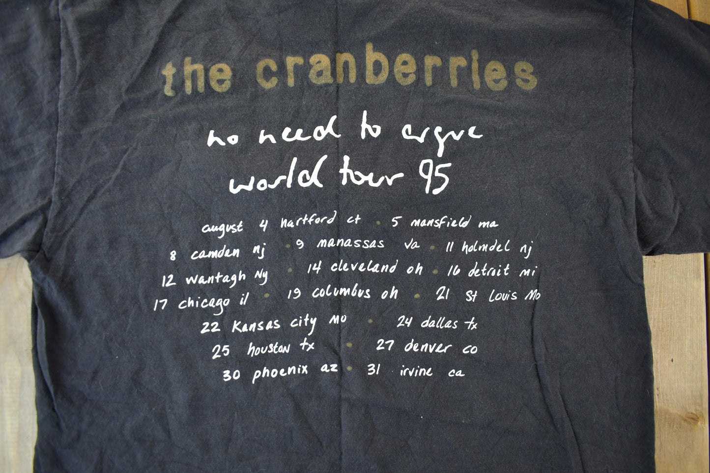 Vintage 1995 The Cranberries Tour Band T-Shirt Men's XL from propervintagecanada