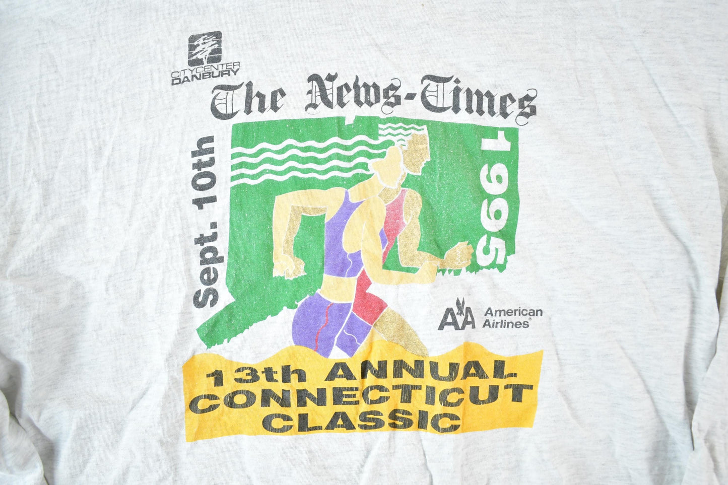 Vintage 1995 The News Times Running Crewneck Sweatshirt Mens L from propervintagecanada