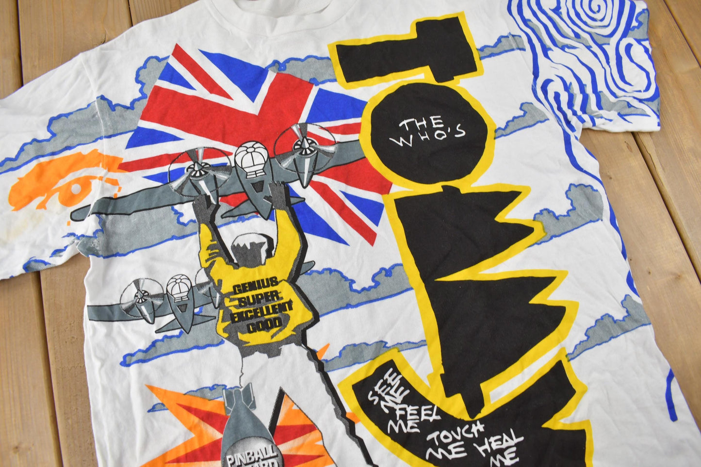 Vintage 1995 The Who Tommy Pinball Wizard AOP Graphic Single Stitch Band Tee Men's Large from propervintagecanada