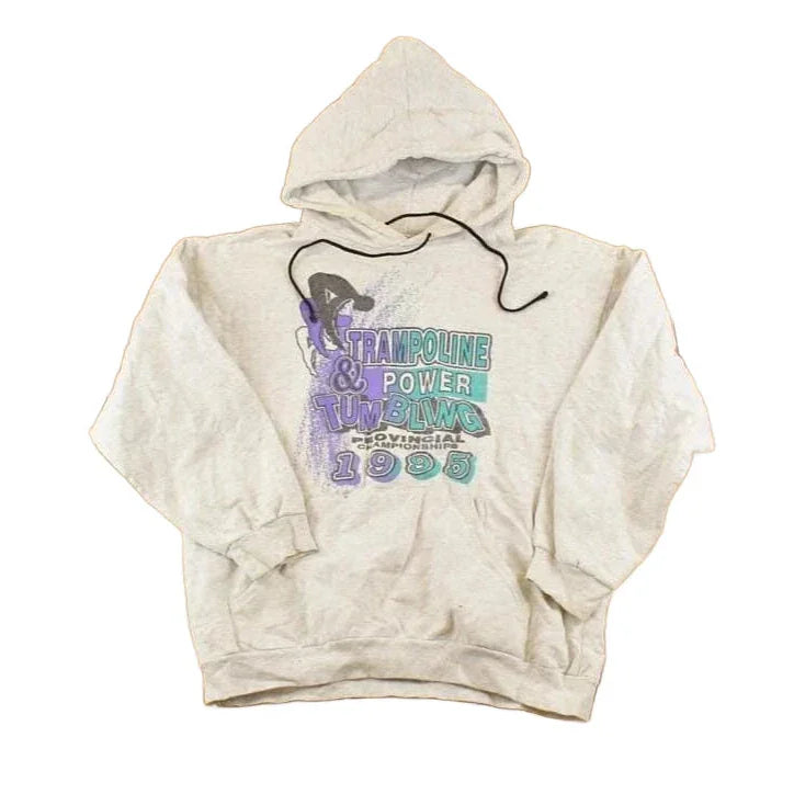 Vintage 1995 Trampoline Championships Souvenir Hoodie Sweatshirt Women's M / 90's Tourist Vacation Graphic Sweater from propervintagecanada