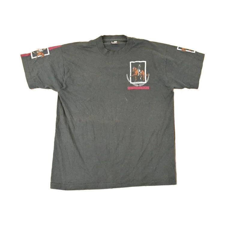 Vintage 1996 Animal Designs Horse Riding Souvenir T-Shirt Men's L from propervintagecanada