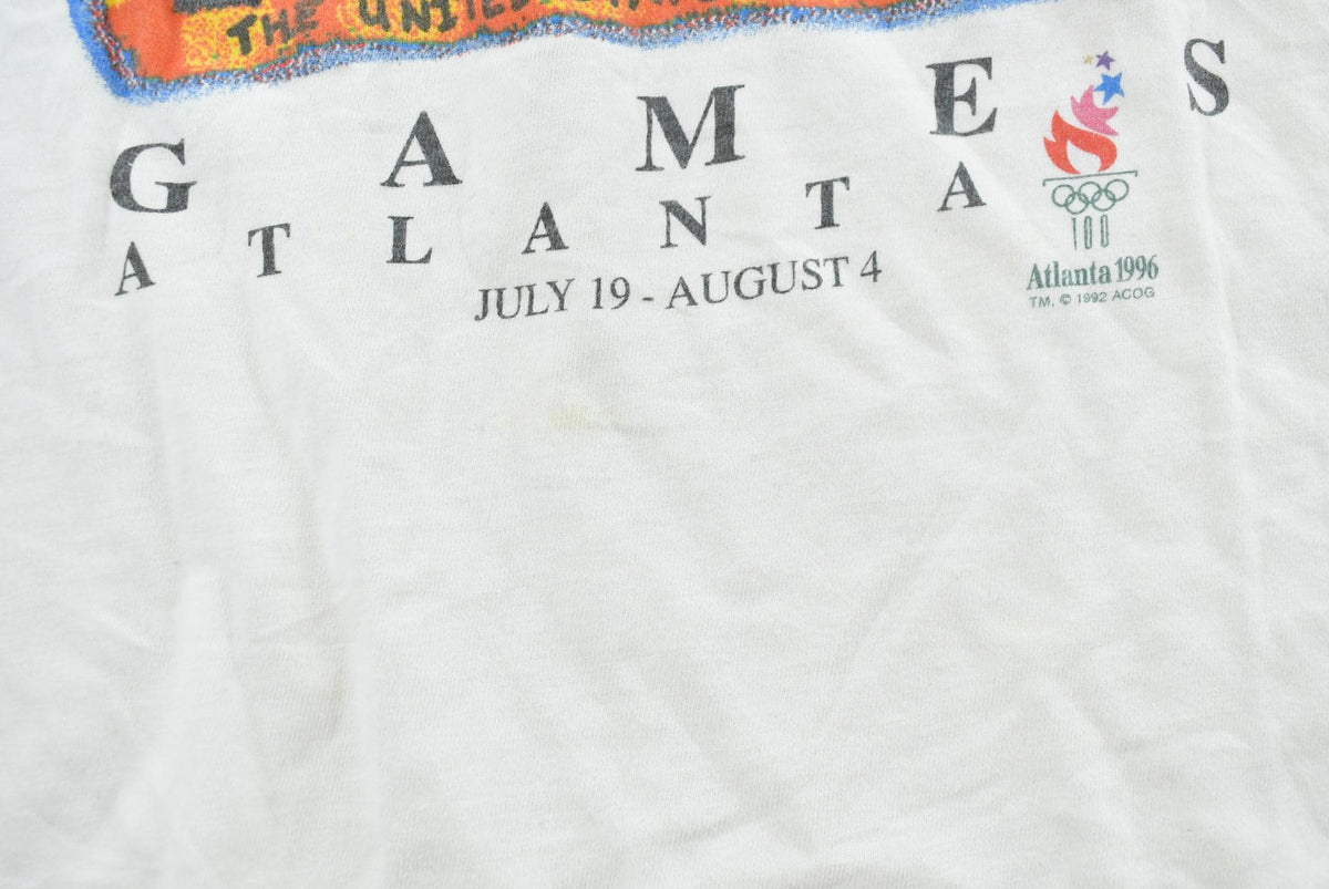 Vintage 1996 Atlanta Olympic Games American Flag Souvenir T-Shirt Men's XS from propervintagecanada