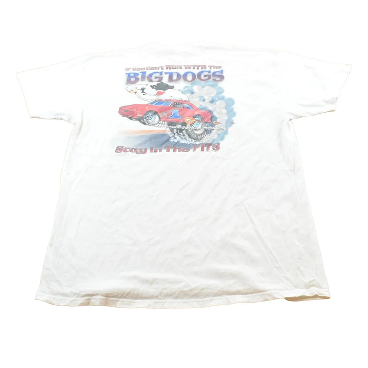 Vintage 1996 Big Dogs Stay in the Pits Racing Funny Graphic T-Shirt Mens XL from propervintagecanada