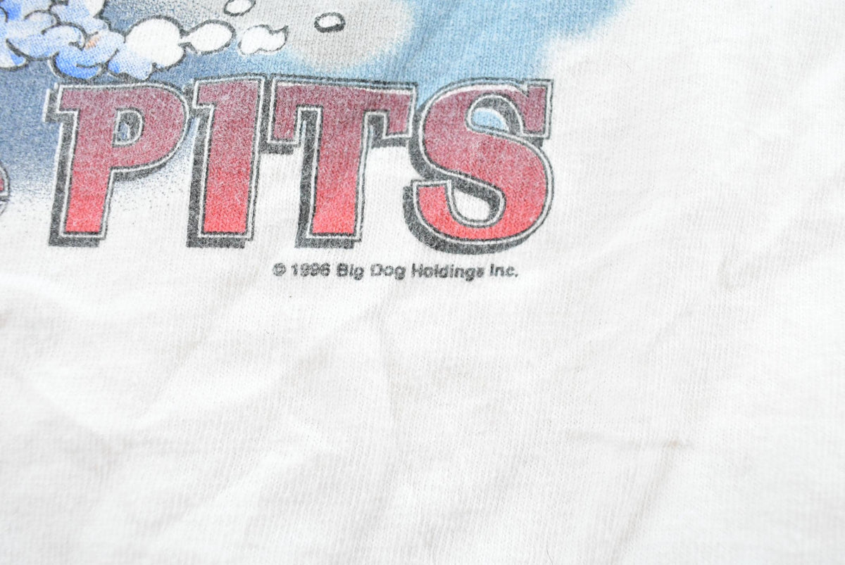 Vintage 1996 Big Dogs Stay in the Pits Racing Funny Graphic T-Shirt Mens XL from propervintagecanada
